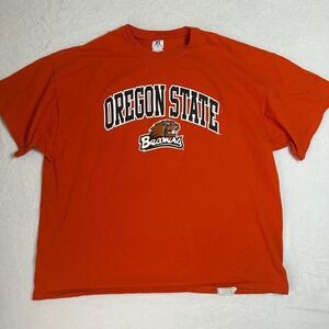 VTG Oregon State Beavers Russell Athletic T-Shirt Orange XXL Mens NCAA OSU Retro